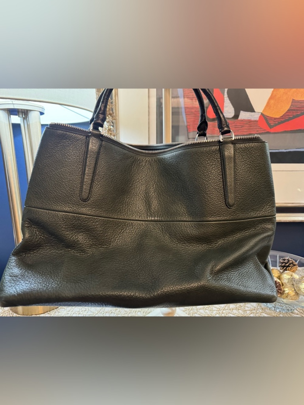 Vintage Coach Borough Bag/Tote, deep forest green.
